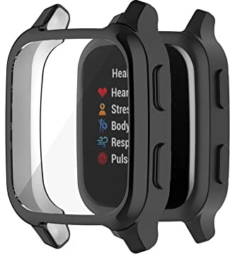 Tyogeephy Hüllen Kompatibel mit Garmin Venu SQ 2/Venu SQ/SQ 2 music Hülle, Displayschutzfolie PC beschichtet Schutzhülle Schutz Cover Armor Shell für Venu SQ 2 Fitness Tracker