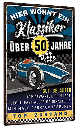 Putuo Decor 50. Geburtstag deko Metallschild 20x30cm, geschenke für männer zum 50, lustiges vintage Metallschild Geschenke für Freunde, Familie
