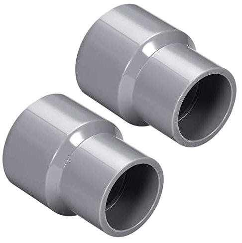 QUARKZMAN 2 Piezas 40mm x 32mm Interior Diámetro PVC Conector Reductor Acoplamiento para Tubería, DWV Reductor Acoplamiento de Tubería, Kit de Accesorios de Plomería PVC, Gris
