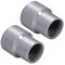 QUARKZMAN 40mm x 32mm PVC Reduzierung Kopplung x 2 Stk. DWV Kupplungsverbinder für Rohrverschraubungen für Gebäude Bewässerungsinstallation Grau
