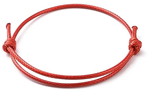 ZENSE - Bracelet fin rouge pour homme en corde cirée ajustable ZB0361