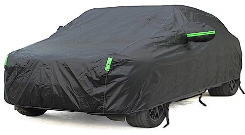 BEXITA Funda Coche Exterior Cubre Coches de Algodón Impermeable Cubierta de Coche Transpirable Exterior Interior Funda de Coche Negro para Berlina; Tamaño: S: Max450cm
