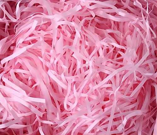 HXJADM 150g Papier Déchiqueté, Panier Cadeau de Remplissage Remplir des Fournitures de Fête et Emballage Cadeau, Raffia Remplissage Papier de soie déchiqueté (rose)