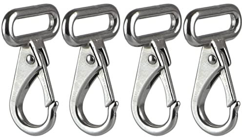 ihreesy 4 Stück Edelstahl Karabinerhaken 25mm, Karabinerhaken Klein Federclip Karabinerhaken Karabiner Schlüsselanhänger Metallschnalle Haken Universal für Lanyard Buckle Rucksack