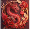 Zen-Poster Tai Chi Yin Yang Roter Drache, Wandkunstdruck, Retro-Ästhetik, Raumdekoration, Bürodekoration, 30 x 30 cm, ungerahmt