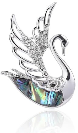 Vintage Damen Strass Brosche Bunte Muschel Schwan Brosche Besetzt Mit Diamanten Vogel Anstecknadel Kristall Tier Serie Corsagen Zubehör Anstecknadel Schal Schnalle Schmuck