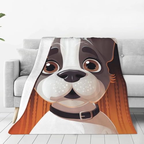 Decke mit Hundemotiv, ultraweich, mikrowarm, für Couch, leichte Bettdecken für Sofa, Stuhl, Schlafzimmer, Wohnzimmer 150 X 125 cm