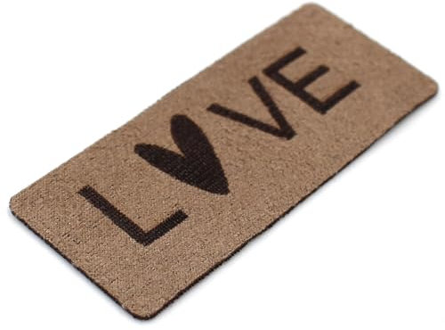 VmG-Store 10x Labels zum Aufnähen Stoff Etiketten aus Wildleder Optik Tags Textiletiketten für Kleidung und Applikation (LOVE (SetES14), 10er Set)