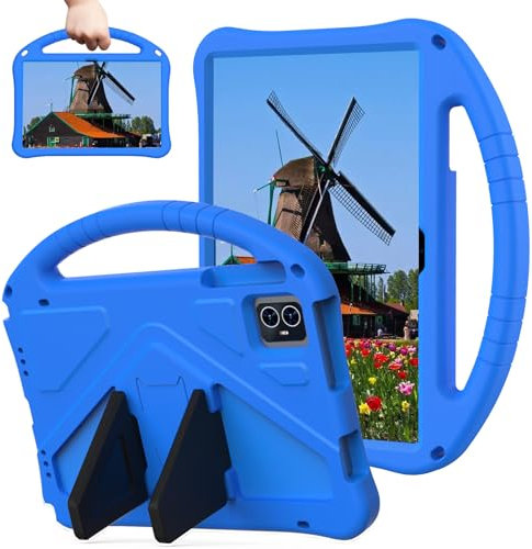 Sfulatdc Funda para Blackview Tab 80 de 10.1 pulgadas, asa y soporte integrados, ligera, apta para niños, a prueba de golpes, compatible con Teclast M50 HD/M50 Pro 10.1, color azul