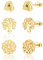 Wynn's Gold Ohrringe Set: 3 Paar Lebensbaum & Keltischer Knoten Ohrringe, 14K Vergoldet, Schmuck mit Geschenkbox für Damen & Herren
