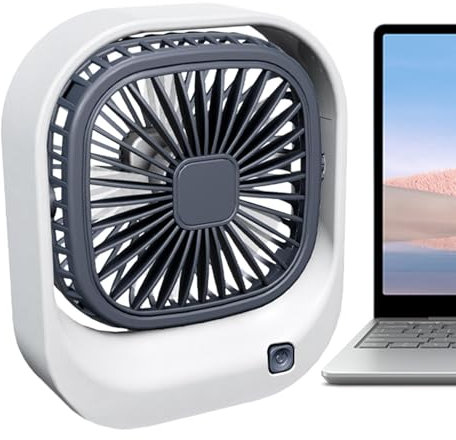 Ventilador de mesa, ventilador de escritorio USB recargable, cuadrado, ajustable, portátil, cuadrado, para escritorio, trabajo, verano, estudiantes