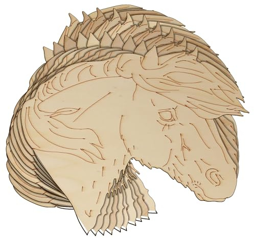 Shetland-Pony-Pferd-Kopf-Bastelformen, 3 mm, Sperrholz (4 x 4,8 cm, ohne Loch), 10 Stück