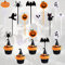 100 Stück Aitsite Halloween Kuchen Deko, Plastic Tischdeko Cupcake Topper Picks Muffins Ghost Spinne Fledermaus Kürbis Decor für Kinder Geburtstag Party Themen (10 Motive)