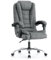 rattantree Ergonomischer Bürostuhl, Schreibtischstuhl, Computerstuhl mit Gepolsterter Armlehne und Weiche Kopfstütze, Rückenlehne, Neigungsfunktion, Höhenverstellbar, Chefsessel, Dunkelgrauer Stoff