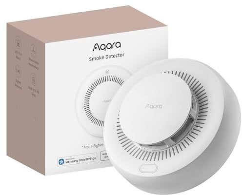 Aqara Detector de Humo, Requiere Aqara Hub Zigbee 3.0, Sirena de 85 dB, Indicador LED, Batería de Larga duración, Alarma Incendios hogar Matter Over Bridge, Compatible con HomeKit, Alexa, Google Home