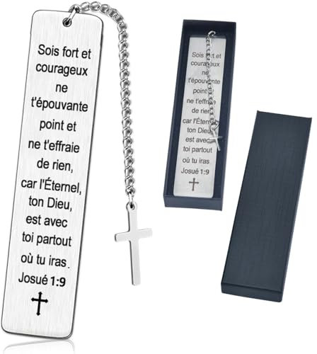 Marque-Page Chrétien - Signet Inspirant avec Versets Bibliques - Idée Cadeau Noël Original pour Femme et Homme - Cadeau pour Communion et Confirmation - Cadeau d'Anniversaire et Calendrier de l'Avent