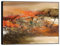 SDYSKKUG Zao Wou-Ki Impression sur Toile. Célèbre Reproduction de Peinture à l'huile. Classique D'art Image. 09.01.70. Abstraite Tableau avec Cadre Noir pour Salon 80x60cm