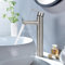 Minnhua Grifo Lavabo Alto Grifo de Baño Monomando Grifo Baño Grifo Lavabo Grifo de Lavabo Alto Grifo Mezclador Baño de Acero Inoxidable Control de Agua Fría Y Caliente(Caño Alto 200mm)