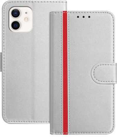Mo-Beauty Compatible with iPhone 12 Mini Case, Leather Flip Wallet Cover with Magnetic Closure [Kickstand] [Magnetic] [Card Slots] Case for iPhone 12 Mini (White)
