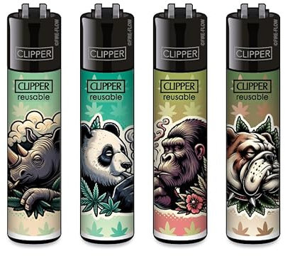 Clipper Feuerzeug 4er Set - FFX Collection (FFX Blazing Animals)