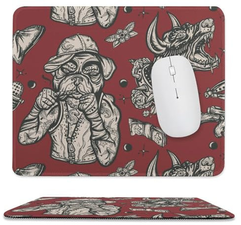 Tapis de souris motif chiens souterrains - Tapis de souris carré - Base en caoutchouc antidérapante - Pour ordinateur et ordinateur portable - Accessoires de bureau