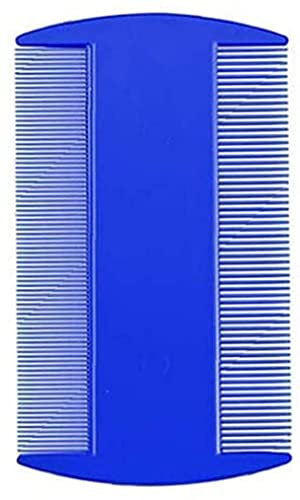 Flohkamm für Haustiere, doppelseitiger Läusekamm, Läuseerkennungskopf für Hunde, Katzen, Haustiere, blau