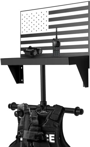 Shimeyao Wall Mounted Police Gear Rack Tactical Duty Gear Stand Organizer Backpacks Armor Plate Carrier Vests Storage Hanger for Police Gift