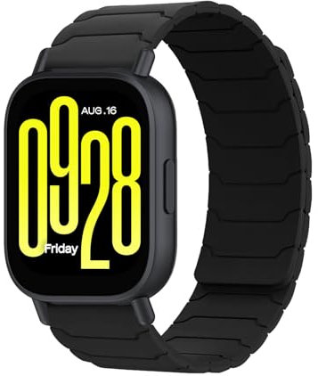 Hinnwer 22mm Armband Kompatibel mit Xiaomi Watch S4/Redmi Watch 5 Active/Watch 5 Lite/Watch S4 Sport/Watch 2/S3, Doppelseitiges Magnetische Silikon Ersatzarmband für Xiaomi Watch S1 Pro Schwarz