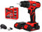 FERM AX-Power CDM1159_SET Perceuse sans fil 65 accessoires avec 2 batteries et chargeur 2.0Ah 20V dans la valise