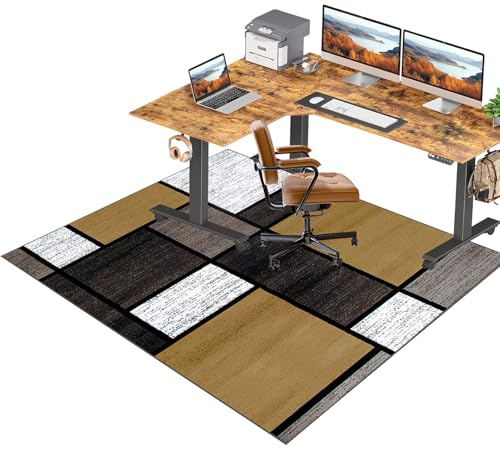 RxiBeFuw Tappeto per Sedia Gaming, Tappeto Sedia Ufficio, Protettivo Salvapavimento, 150 x 180 cm Antiscivolo Sedia Protettiva Multiuso Chair Mats per Pavimenti in Legno Duro e Piastrelle