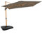 VONROC Parasol Déporté Premium Pisogne 300x300cm – Toile UPF 50+ | Rotation 360° & Inclinaison Totale | Structure Aluminium Inox | Housse + 4 Dalles Triangulaires Incluses | Aspect Bois – Taupe