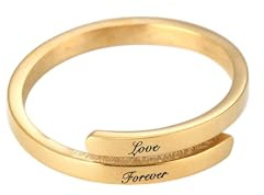 GBTROEY Personalisierte Name Ring für Frauen - benutzerdefinierte Spirale Twist eingraviert Name/Datum Ring, einstellbare offene Wrap Promise Schmuck Geschenk für Hochzeit Engagement