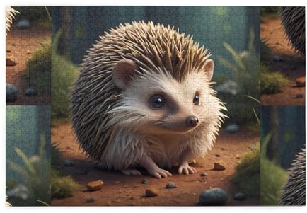 Puzzles1000 Teile YYHWHJDE Trauriger kleiner Igel Bild Pädagogische Intellektuelle Holzpuzzles Lustige Puzzles Stressabbau Puzzles