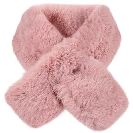 LEHEEYWT Fur Scarf, Warm Winter Scarf for Women UK Windproof Fur Collar, Soft Neck Warmer Women Rectangle Fluffy