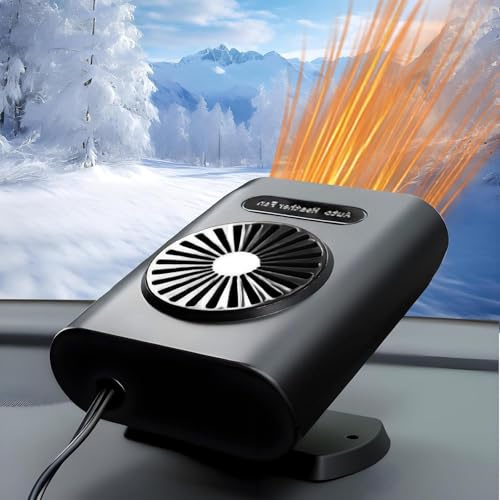 KQLHLHDYZ Autoheizung, tragbare Autoheizung, 12 V, 200 W, Windschutzscheiben-Defogger und Defroster, 2-in-1-Modi, schnelles Heizen und Kühlen, Lüfter mit 360 Grad drehbarem Sockel