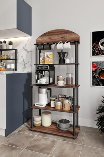 Modern Coffee Stand, Walnut Color, 69 x 140 x 34 cm | 100% MDF with Compressed Kraft Legs | Stylish Industrial Design for Home & Office