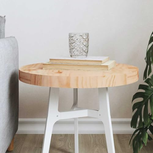 Tonture Tischplatte Rund Ø40x3 cm Massivholz Kiefer Holzplatte für DIY Möbel, Arbeits- und Schreibtisch, stabile Oberfläche, vielseitig als Ersatz oder Erweiterung für Küche, Büro, Wohnen, Basteln