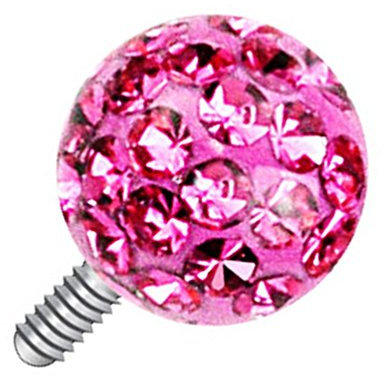 Piercingfaktor Dermal Anchor Piercing Skin Diver Anker Aufsatz Kugel Aufsatzkugel Ball Flach Stecker mit Strass Glitzer Kristall Ferido Perle 5mm Pink