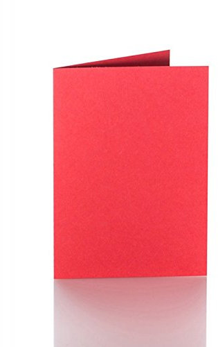 Paper24 50 Faltkarten in ca. 100 x 150 mm (für C6 Umschläge), Grammatur: 240 g/m², Farbe: 10 Rot