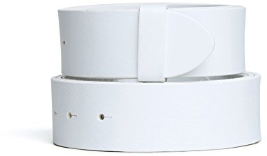 VaModa Vollrindleder 4cm Wechselgürtel Jeansgürtel Belt 40 mm | Ledergürtel für Damen Herren 4,0 cm | Modell 'Klassik' | ohne Schließe | Farbe weiß, Länge=105cm, Schraubsystem