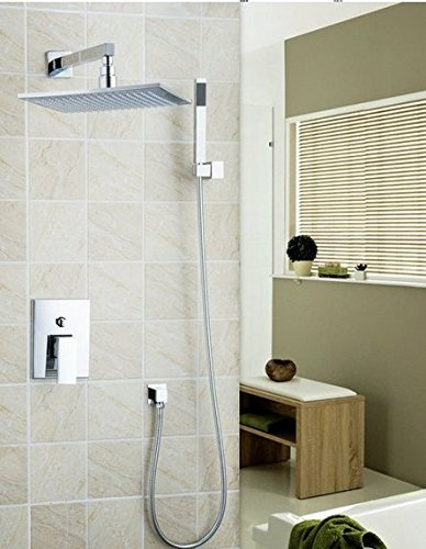 Gowe 30,5 cm Ultrathin Niederschlag Handbrause Wasserhahn Set Badewanne Chrom Spüle, Wasserhähne, Armaturen & Wasserhähne