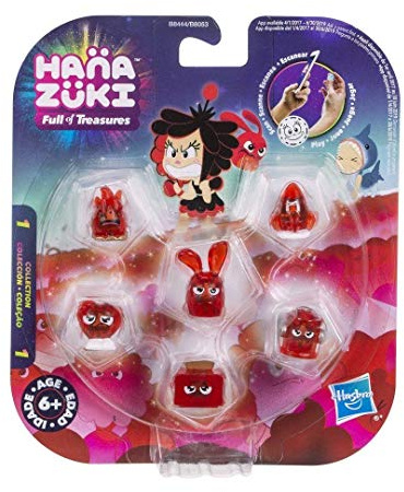 Hana Zuki B8444ES00 Pack of 5 Treasures + 1 Mini Hemka Red