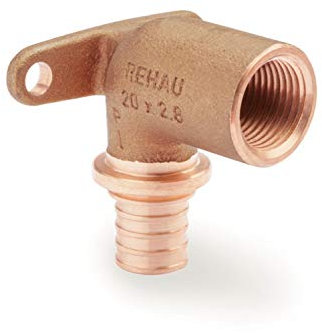 Rehau Rautitan RX Wandwinkel lang mit IG, 20 mm x Rp 1/2, Rotguss