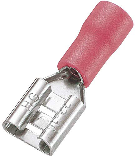 TRU COMPONENTS FDD1.25-250 Kabelschuh 6,4 mm x 0,5 mm, 180 °, teilweise isoliert, rot, 100 Stück