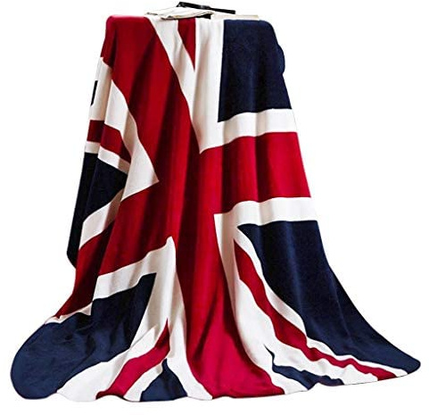 Union Jack Fluffy Blankets Soft Fleece Sofa Bed Throws English Flag Chair Couch Lap Throw Blanket Sherpa Bedding Plush Travel Car Blanket Bedspread Bed Warmer Blanket