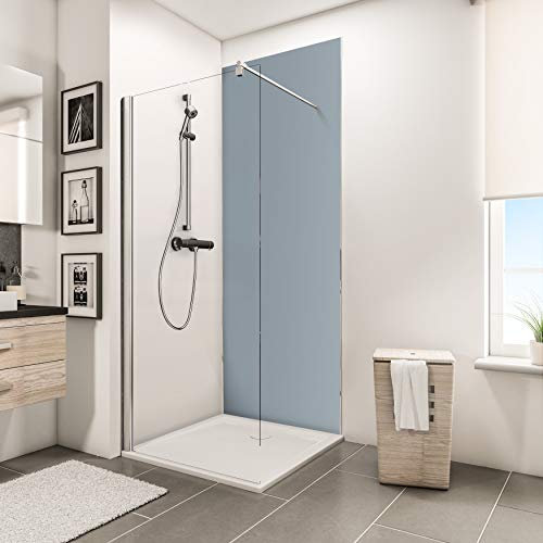 Schulte 1 panneau mural 90 x 210 cm, épaisseur 3 mm, surface 1.89 m², gris-argenté, revêtement salle de bain douche, résistant aux rayures, livré avec adhésif double face