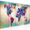 Runa Art Bild Weltkarte Wandbilder auf Vlies Leinwand 5 Teilig Wanddekoration Büro Wohnzimmer 013356a