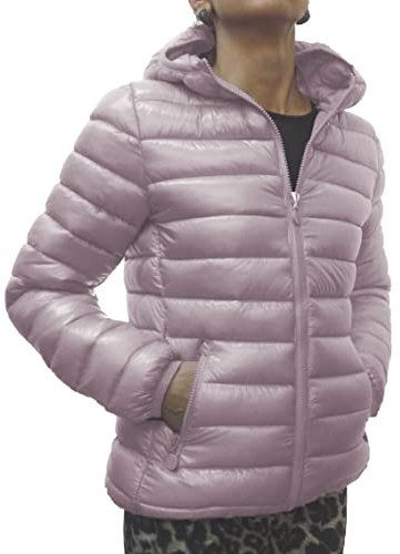 Fantasy Giacca Piumino Ecologico Trapuntino Cappuccio Invernale Ragazza Donna (48 XXL IT Donna, Rosa)