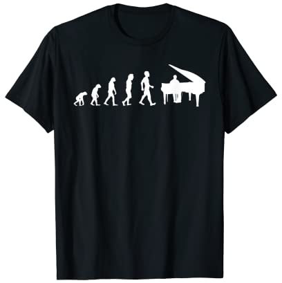 Evolution Klavier-Spieler T-Shirt I Geschenk Pianist Piano T-Shirt