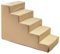 Hundetreppe 50 cm hoch | Katzentreppe Haustiertreppe | 5 Stufen | Hunde Katzen Haustier | für Bett und Auto | Trepp für kleine Hund | Samtstoff | Farbe: Velvet: Beige